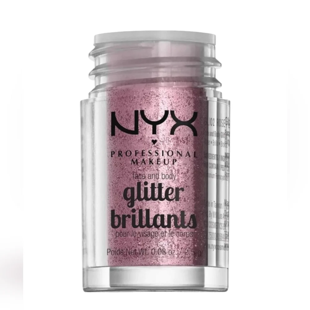 NYX Glitter Brilliants Face and Body Glitter, GLI 02 Rose